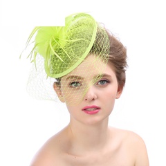 Mode nouveau chapeau de mariée en fil de lin grand chapeau de mariage de banquet en maille