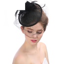 Mode nouveau chapeau de marie en fil de lin grand chapeau de mariage de banquet en maillepicture3