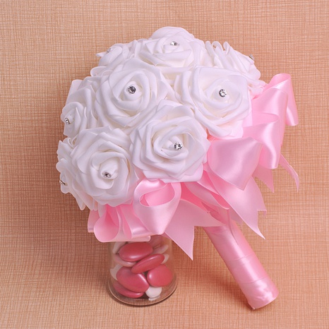 fournitures de mariage de mode simulation PE rose bouquet tenant des fleurs's discount tags