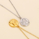 retro style stainless steel round pendant mothers day necklacepicture7