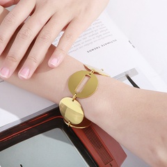 Neue übertriebene Edelstahl-Scheiben-Kombination dickes Armband weiblich
