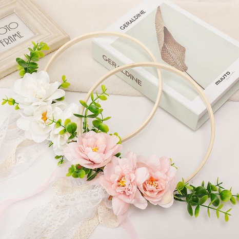 boda de moda anillo de flores simple novia con flores flor de simulación's discount tags