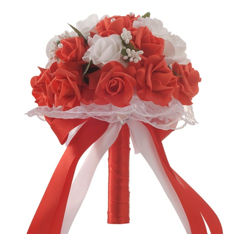 suministros de boda de moda novia de boda con flores ramo de simulación's discount tags