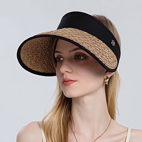 Fashion outdoor female summer new summer hat straw empty top's discount tags