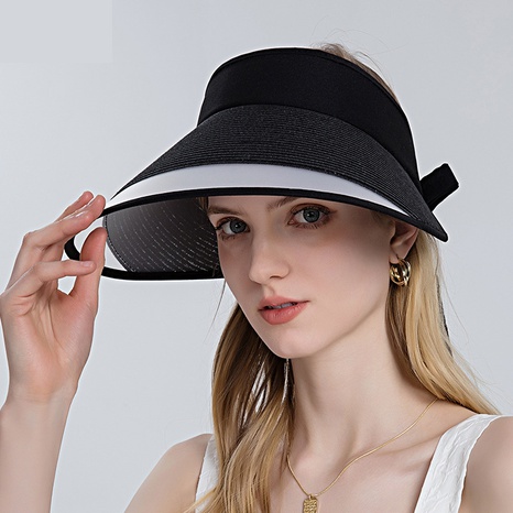 Fashion spring and summer sunscreen empty top big brim sun hat's discount tags