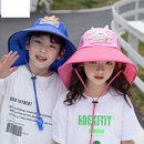 1025 chapeau de protection solaire pour enfants bb t chapeau de parasol garons et filles chapeau de pcheur grand bord dessin anim en cuir tiquette chle chapeaupicture7