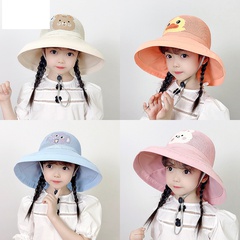 1042 été nouveau chapeau pour enfants crème solaire chapeau garçons et filles chapeau de soleil bébé parasol grand bord dessin animé pêcheur chapeau