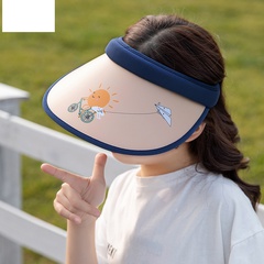 1040 children's sun protection hat big brim empty top sun hat boys and girls cartoon summer thin section baby sun hat