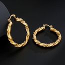 Modische verkupferte runde geometrische Ohrringe aus 18 Karat Goldpicture7