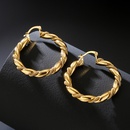 Modische verkupferte runde geometrische Ohrringe aus 18 Karat Goldpicture8
