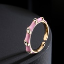 fashion geometric copper 18K gold color drip oil eye opening ring femalepicture6