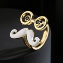 fashion exaggerated enamel beard copper 18K gold dripping oil eye opening ring femalepicture6