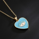 Fashion cute copper plated 18K gold color dripping oil eyes heartshaped pendant necklacepicture8