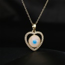 Fashion retro copper 18K gold zircon drip oil eye geometric shape pendant necklacepicture9