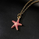 New copperplated 18K gold starfish pendant womens necklacepicture7