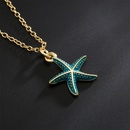 New copperplated 18K gold starfish pendant womens necklacepicture8