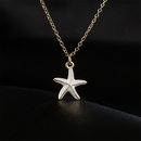 New copperplated 18K gold starfish pendant womens necklacepicture9
