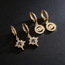 Fashion copper plated 18K gold drop oil zircon eyes star earrings femalepicture6