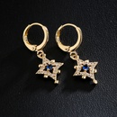 Fashion copper plated 18K gold drop oil zircon eyes star earrings femalepicture7