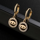 Fashion copper plated 18K gold drop oil zircon eyes star earrings femalepicture8