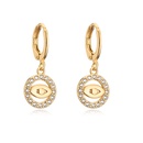 Fashion copper plated 18K gold drop oil zircon eyes star earrings femalepicture10