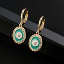 Fashion copper 18K gold color drop oil zircon eye geometric earringspicture8