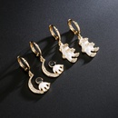 Fashion copperplated 18K gold drop oil zircon moon astronaut earrings femalepicture6