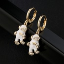 Fashion copperplated 18K gold drop oil zircon moon astronaut earrings femalepicture8