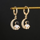 Fashion copperplated 18K gold drop oil zircon moon astronaut earrings femalepicture9