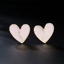 fashion copper 18K gold color drip oil heart earringspicture8