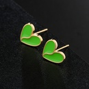 fashion copper 18K gold color drip oil heart earringspicture9
