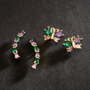 fashion copper 18K goldplated color zircon butterfly geometric shape earringspicture7