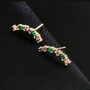 fashion copper 18K goldplated color zircon butterfly geometric shape earringspicture8