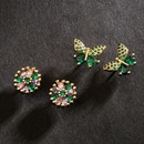 new copper 18K goldplated zircon butterfly flower earringspicture7