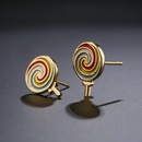cute copper 18K goldplated drip oil zircon star moon lollipop earringspicture9