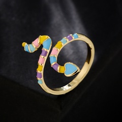 Mode 18 Karat Gold tropfende Schlangenform Kupfer offener Ring weiblich