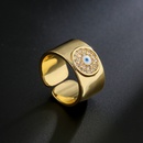 fashion geometric copper 18K gold drip oil zircon devils eye open ring femalepicture8