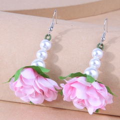 Einfache Perlenblumen-Temperamentohrringe der koreanischen Artart und weise