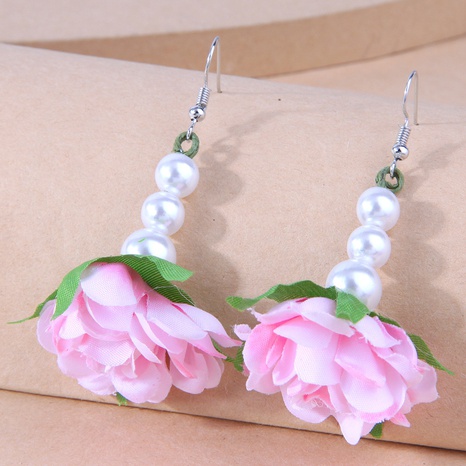 Korean style fashion simple pearl flower temperament earrings's discount tags