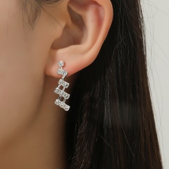 Koreanischer Stil Strass Temperament Ohrstecker Mode Vielseitige Exquisite Elegante Diamant Ohrstecker
