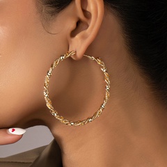fashion large circle thick chain twist earrings