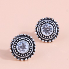 European and American fashion retro simple round diamond personality earrings