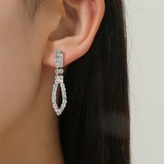 Korean Style Rhinestone Temperament Stud Earrings Fashion Versatile Exquisite Elegant Diamond Stud Earrings
