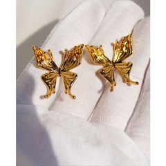 Mode dreidimensionale Schmetterling Kupfer Ohrstecker