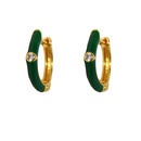 fashion green enamel drop glaze hoop ear buckle copper earringspicture9