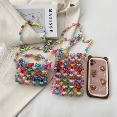 new color heart-shaped messenger acrylic mobile phone bag 11*16*4cm
