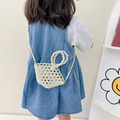 Fashion new hollow woven pearl tote bag accessories17*10*11cm