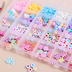 24 grille acrylique perlé jouet perlé pour enfants bricolage perlé à la main
