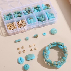 Ensemble d'accessoires de bijoux de bricolage de 10 grilles boîte de matériel turquoise en gros