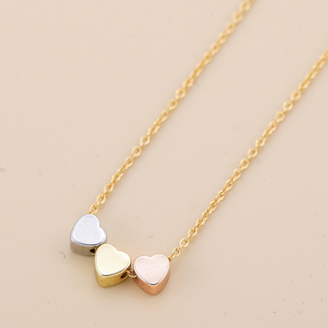Nuevo collar geométrico de acero inoxidable con colgante de corazón lindo's discount tags